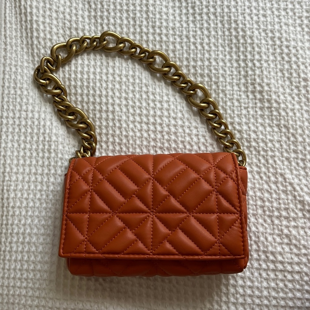Zara orange quilt bag